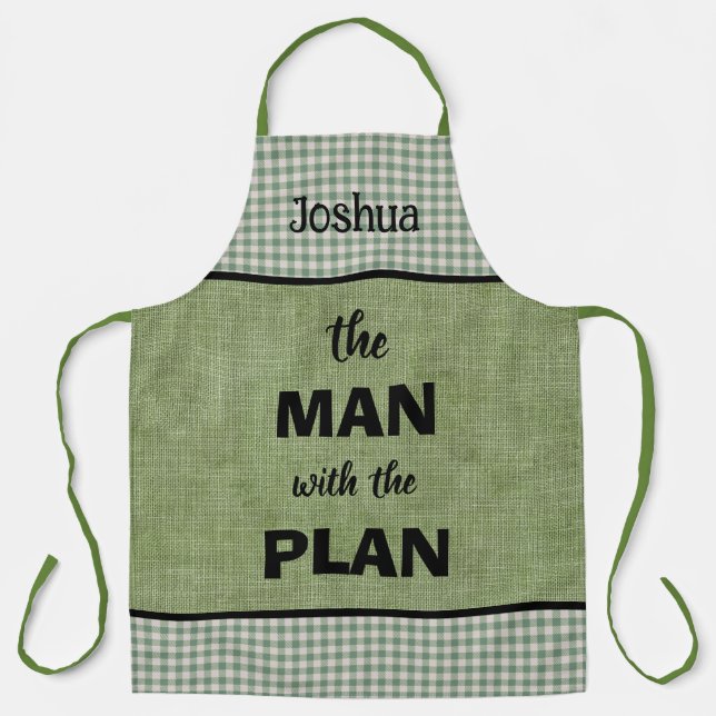 Tablier Homme Avec Le Plan Monographique Vert+En vichy Vér (Recto)
