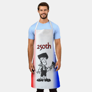 Tablier Homme colonial portant un drapeau 250e