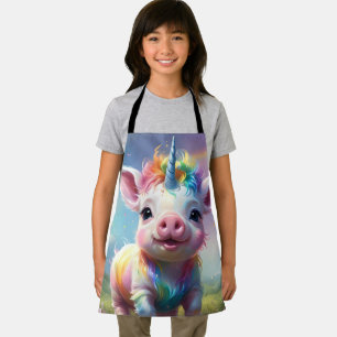 Tablier "Hooves magiques : le cochon de licorne arc-en-cie
