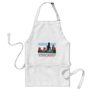 Tablier Horizon de Chicago et drapeau de ville