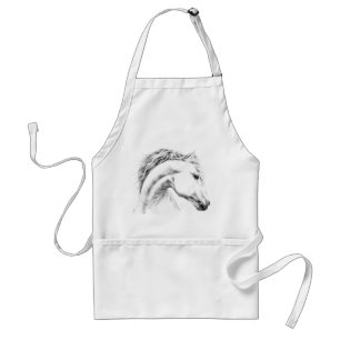 Tablier Horse portrait drawing equestrian art
