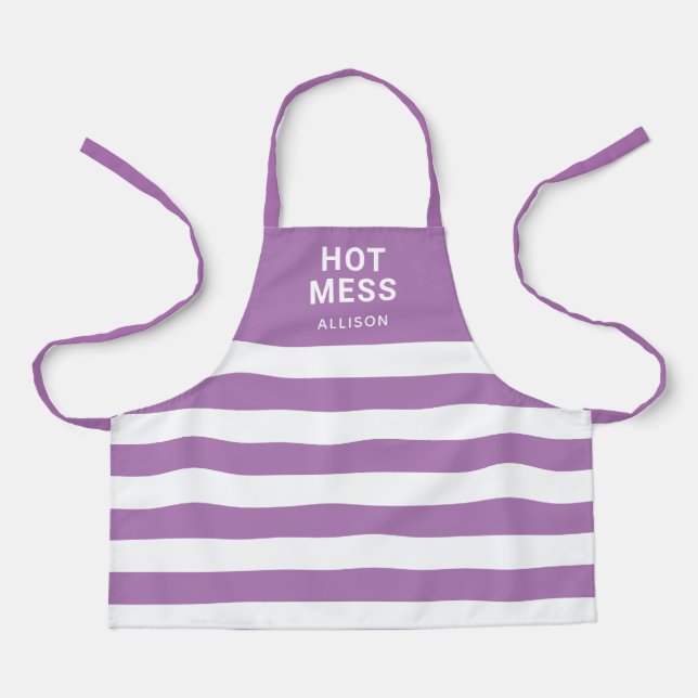 Tablier Hot Mess Drôle Dire Purple Personnalisé Enfants (Recto)