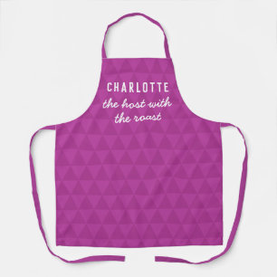 Tablier Hôte avec le rôti Rose tendance géométrique