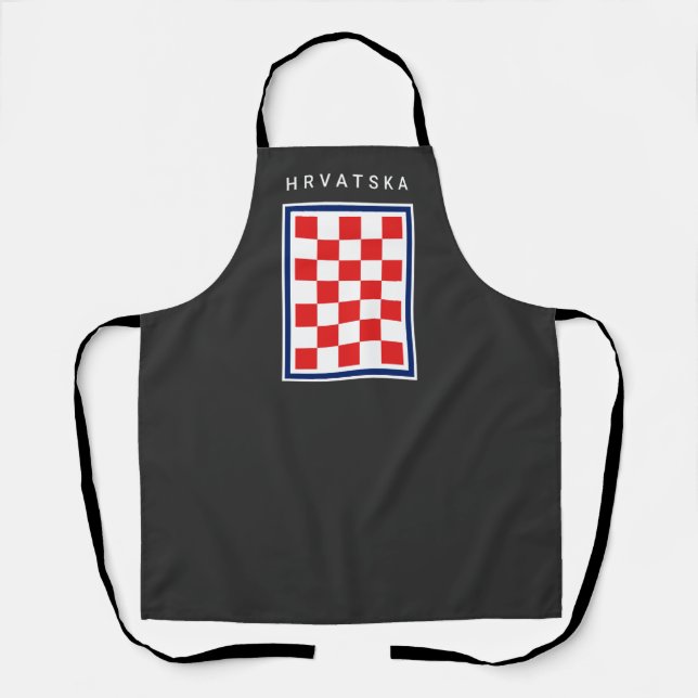 Tablier Hrvatska Checker Blue Border (Recto)