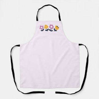 Tablier Hugs d'avril et nez mouillé - partie florale