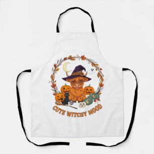 Tablier Humeur de sorcière mignonne Halloween Vache des Hi