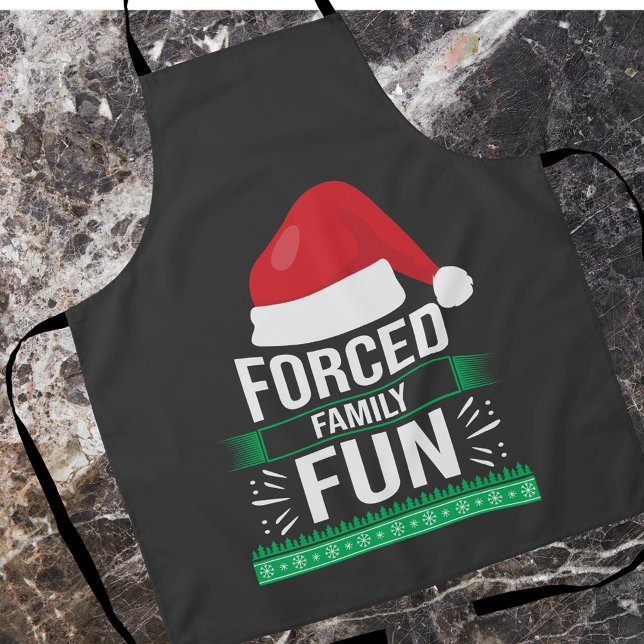 Tablier Humour de Noël de fête de famille forcée (Créateur téléchargé)