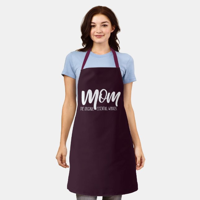 Tablier Humour maman | Moms du travailleur essentiel d'ori (Porté)