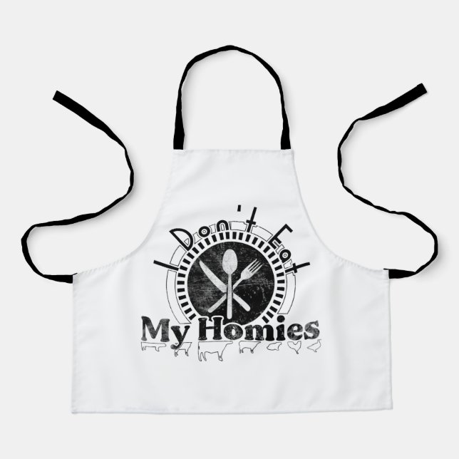 Tablier I don't eat my homies, funny vegan (Recto)