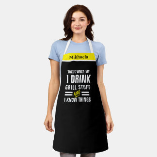 Tablier I Drink & Grill Stuff Chef Apron - Thats What I Do