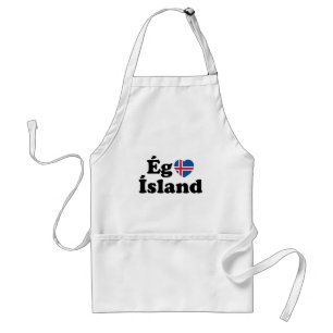 Tablier I Heart (Love) Islande [Ég Elska Ísland] Islandais