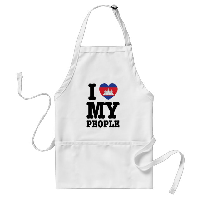 Tablier I Heart (Love) My Khmer People (Devant)
