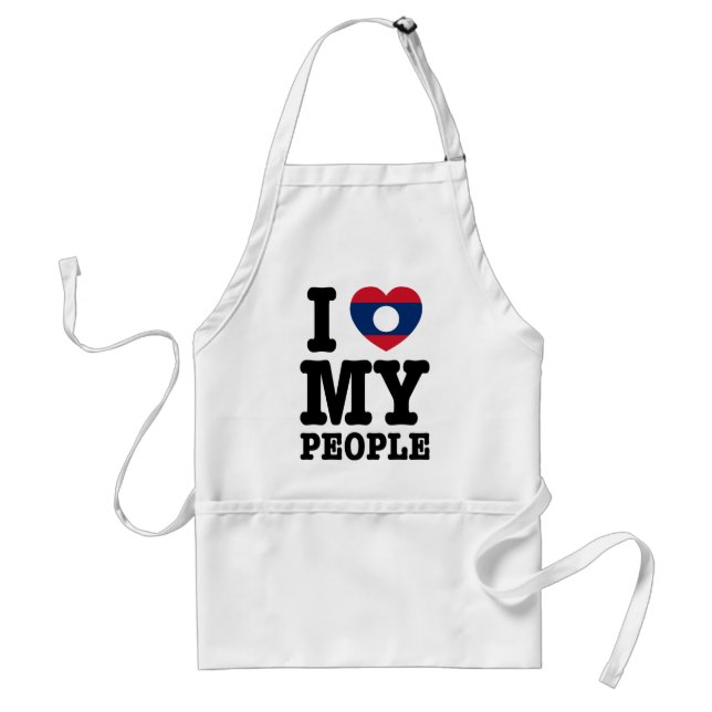 Tablier I Heart (Love) My Lao People (Devant)