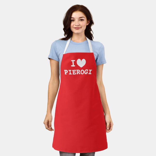 Tablier I heart pierogi | Polish food kitchen apron (Porté)