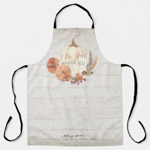 Tablier I Love Automne Citrouille Grandma Aquarelle Bois r