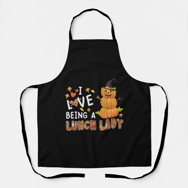 Tablier I Love Being Lunch Lady Halloween Pumkin Costume (Recto)