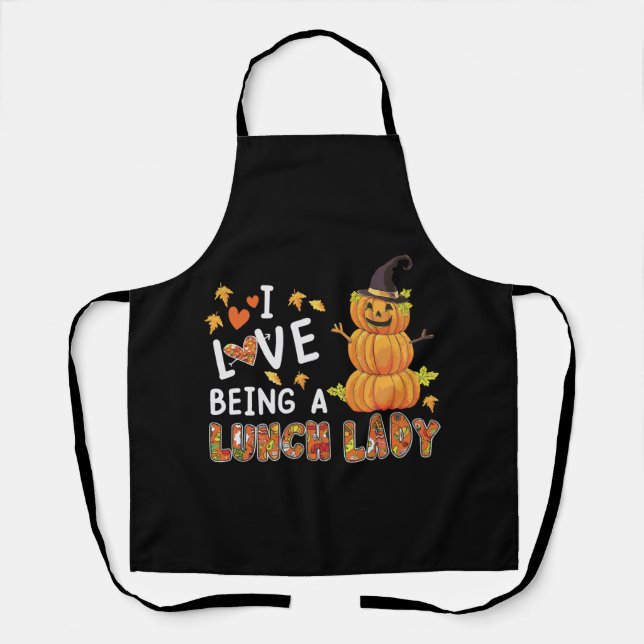 Tablier I Love Being Lunch Lady Halloween Pumkin Costume (Recto)