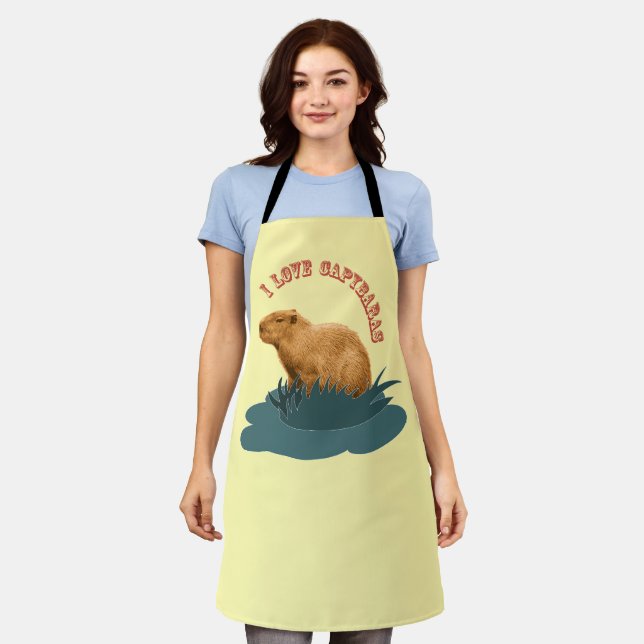Tablier I Love Capybaras All-Over Print Apron (Porté)