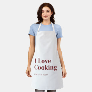 Tablier I Love Cooking Apron Healthy & Tasty Kitchen Wear 