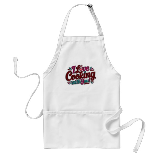 Tablier I love cooking with you printed apron (Devant)