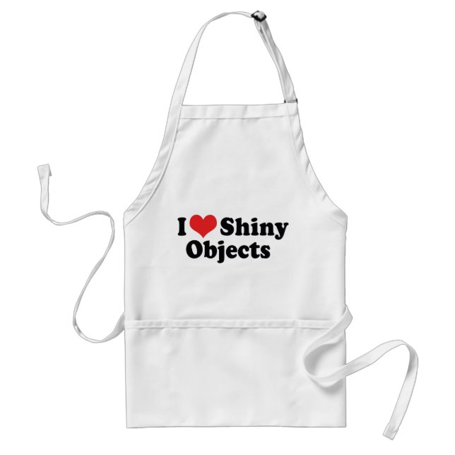 Tablier I Love Heart Shiny Objects - Bijoux en argent or (Devant)