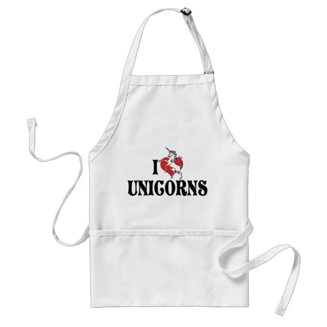Tablier I Love Heart Unicorns (Devant)