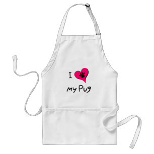 Tablier I Love My Black Carlin Empreinte de patte sur le c