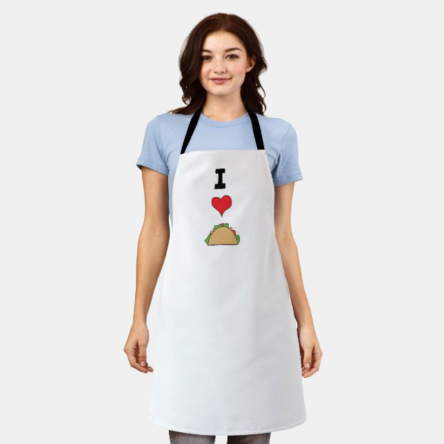 Tablier I Love Taco Clip Art Mexicain Doodon Cartoon Taco (Porté)