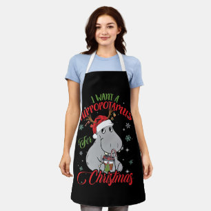 Tablier I Want A Hippopotamus For Christmas Xmas Hippo