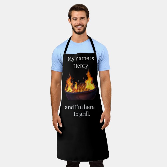 Tablier Ici pour griller sur mesure tablette (Porté)