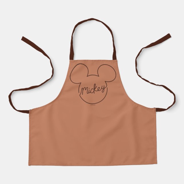 Tablier Icône de nom graphique en ligne continue de Mickey (Recto)