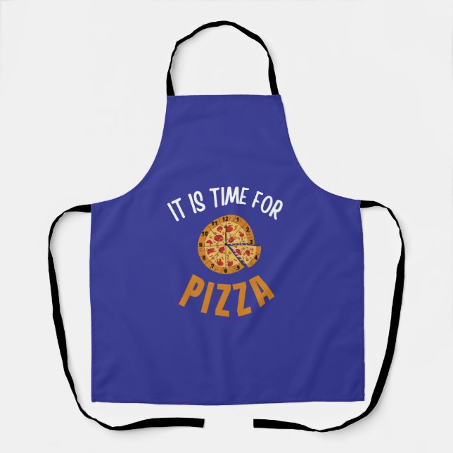 Tablier Il est temps de pizza (Recto)