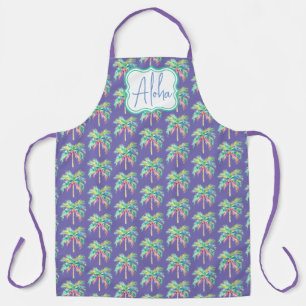 Tablier Île tropicale Aloha Purple Tout-En-Plan