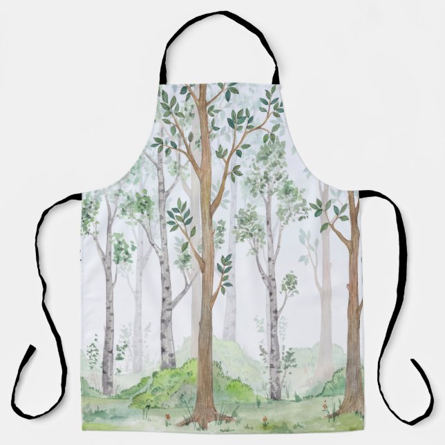 Tablier Illustration aquarelle-Forêt de fées. Enfants i (Recto)