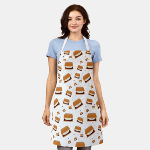 Tablier Illustration Brown blanc souriant S'more Motif