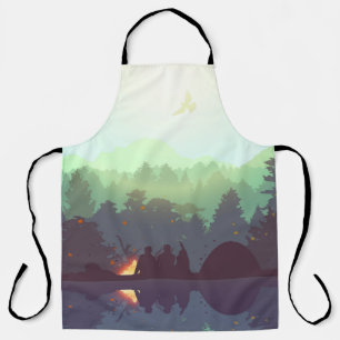 Tablier Illustration Camping Adventure Forest Mountain
