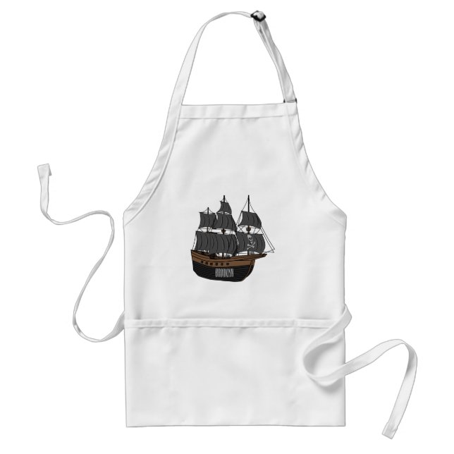 Tablier Illustration de bateau pirate (Devant)