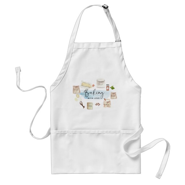 Tablier Illustration de citation mignonne de cuisson avec  (Devant)
