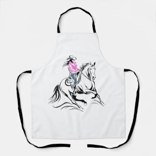 Tablier Illustration de cowgirl occidentale à cheval