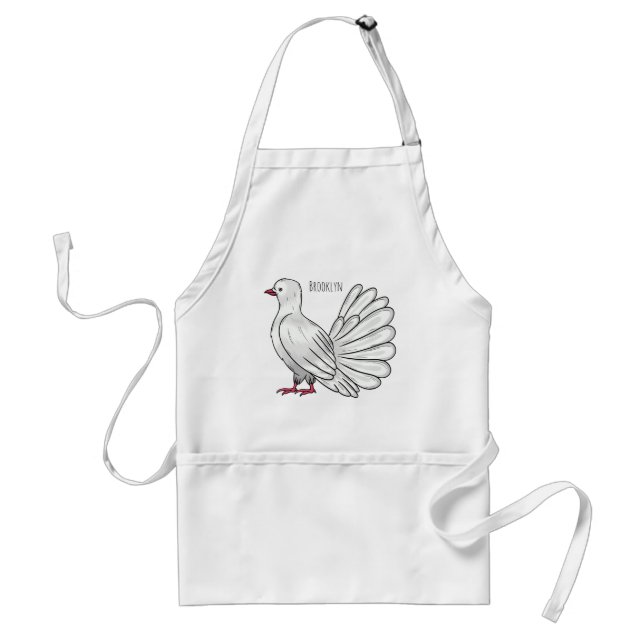 Tablier Illustration de dessin d'oiseau pigeon sauvage (Devant)