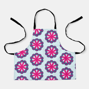 Tablier Illustration de formes florales violettes et roses
