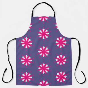 Tablier Illustration de formes florales violettes et roses