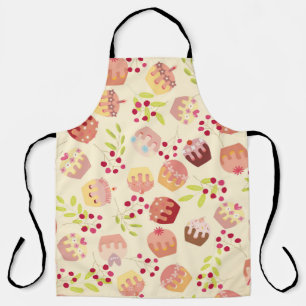 Tablier illustration de gâteau de tasse sans soudure