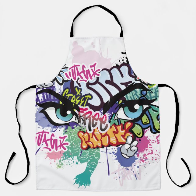 Tablier Illustration de graffiti avec lettres de graffitis (Recto)