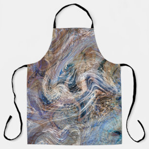 Tablier Illustration de marbrage gris bleu