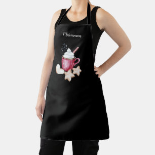 Tablier Illustration de monogramme pour chocolat chaud et 