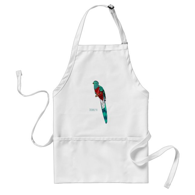 Tablier Illustration d'oiseau de quetzal resplendissant (Devant)