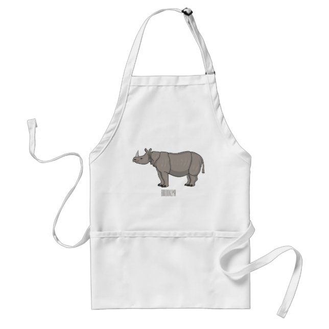 Tablier Illustration du rhinocéros de Javan (Devant)