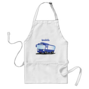 Tablier Illustration d'un bus moderne bleu mignon