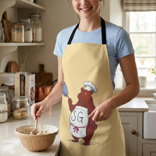Tablier Illustration d'un ours en peluche mignon chef cuis